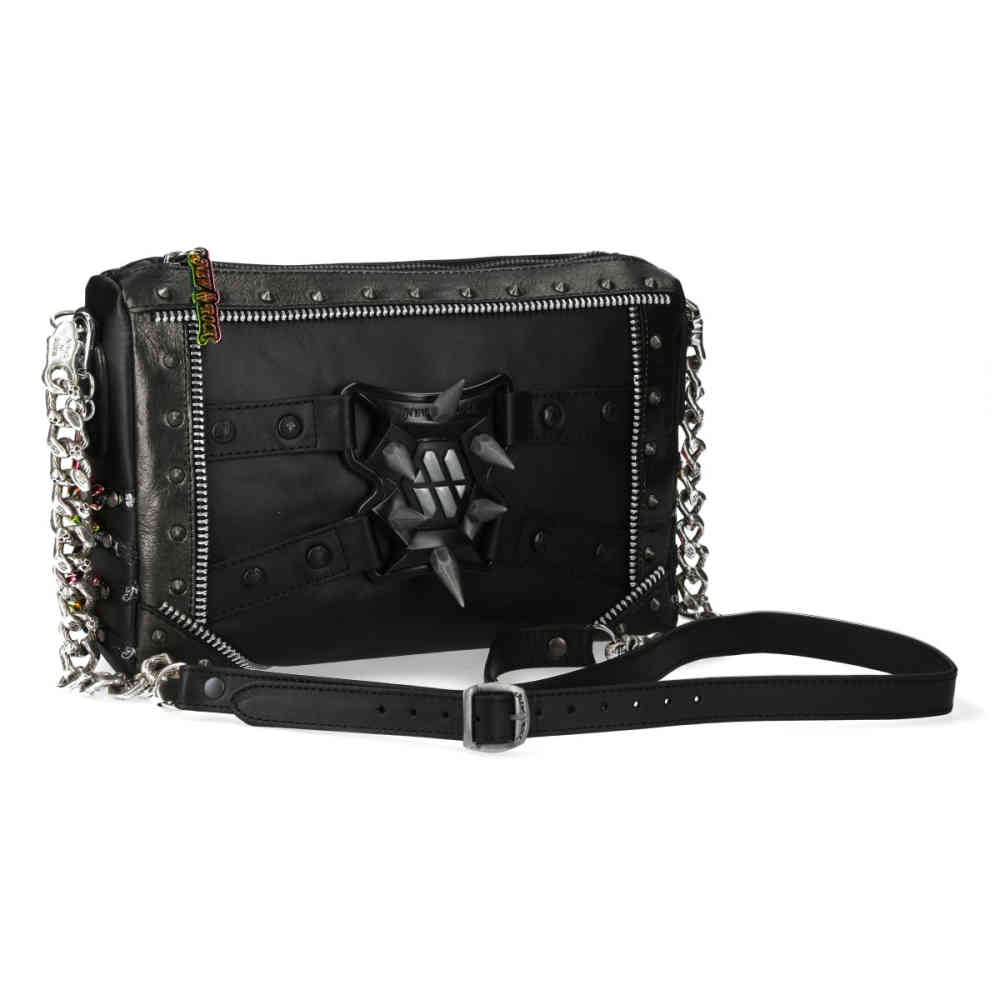 New Rock - M-BAG049B-S1 Schultertasche - Schwarz/Silberfarben